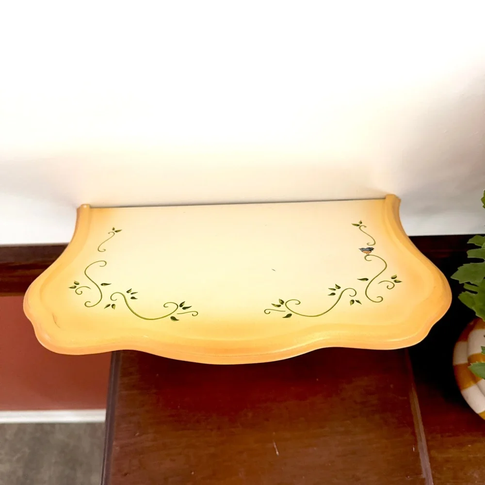 PartyLite Winding Lane Decorative Wall Shelf Bird Leaves Susan Winget 12
